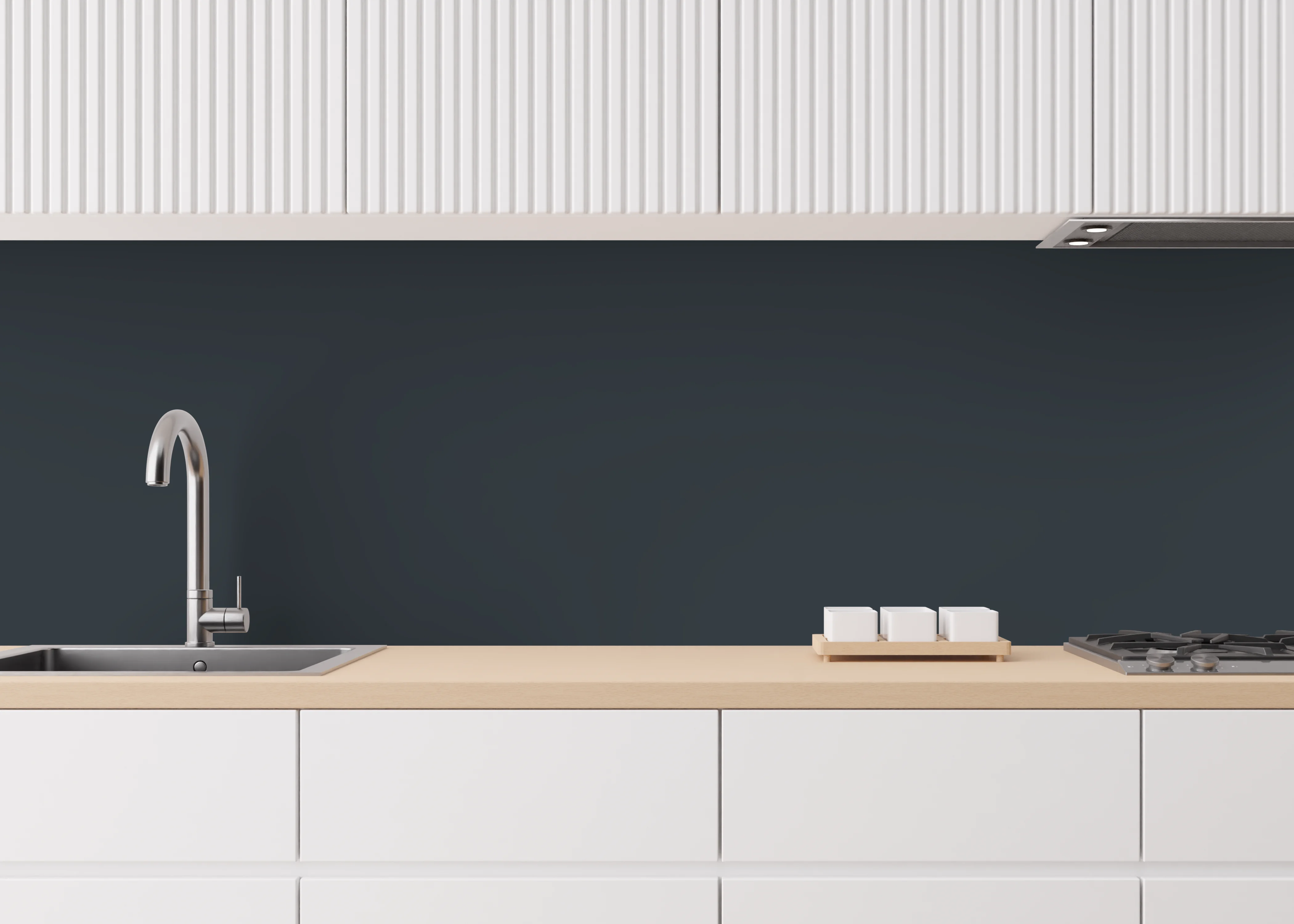 Innenanwendung HPL Platte Küchenrückwand anthrazit RAL 7016