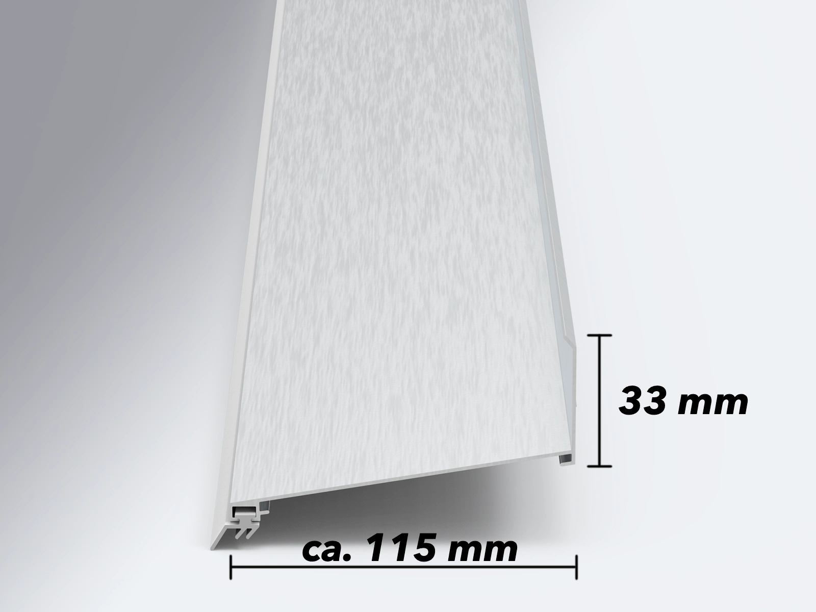 Frontansicht Alu Wandanschluss für Stegplatten pressblank