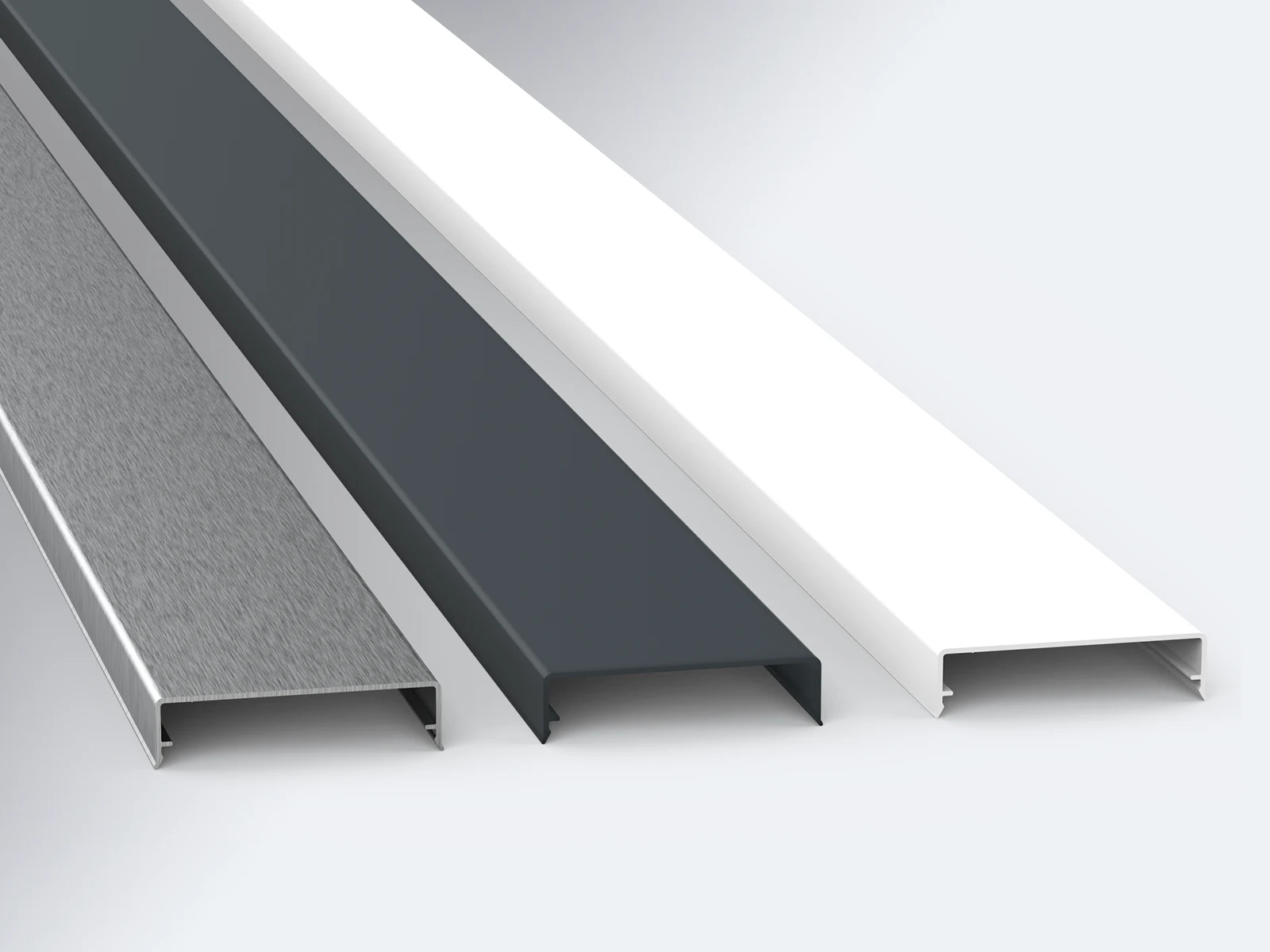 Klemmdeckel-pressblank-weiss-anthrazit für Stegplatten Profile