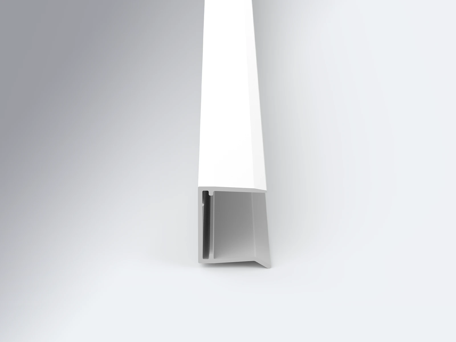 Frontansicht Abschlussprofil weiß für 16 mm Stegplatten 
