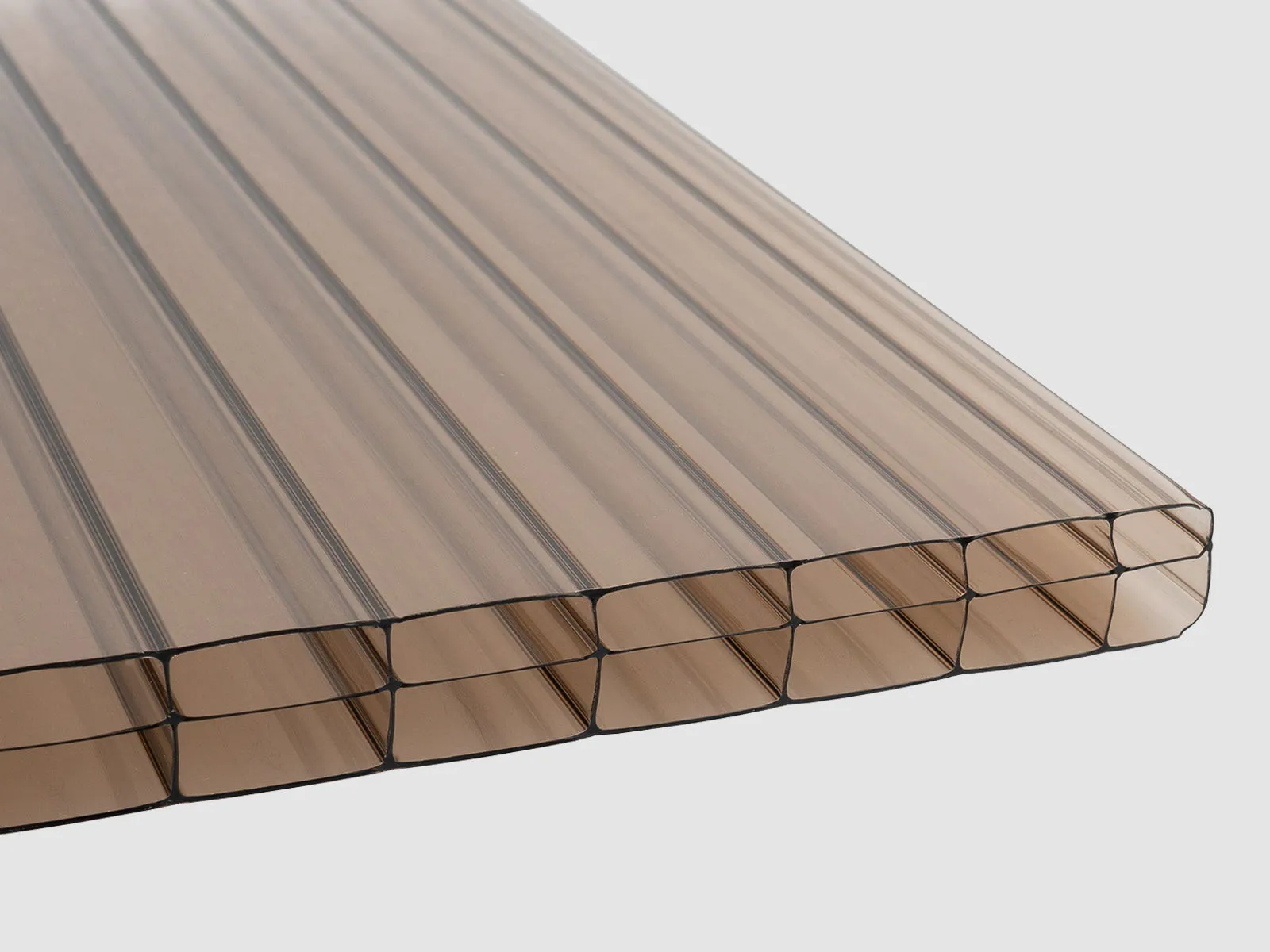 Stegplatte 16 mm - Bronze braun - 3 Fach - Polycarbonat Stegplatte 16 mm - Bronze braun - 3 Fach - Polycarbonat