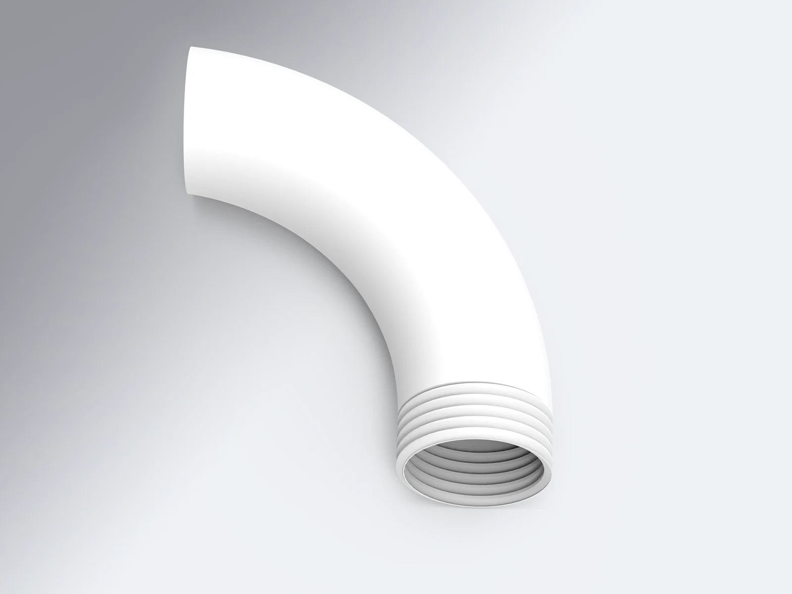 Rohrbogen 72° weiß RAL 9016 Rohrbogen aus weißen Aluminium RAL 9016 mit 72 grad Neigung