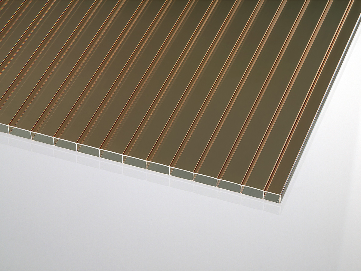 Acrylglas Stegplatte 16 mm 2-fach bronze Acrylglas Stegplatte 16 mm 2-fach bronze