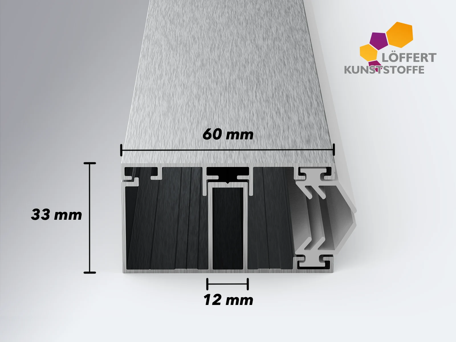 Frontansicht des Randprofil für 16 mm Stegplatten