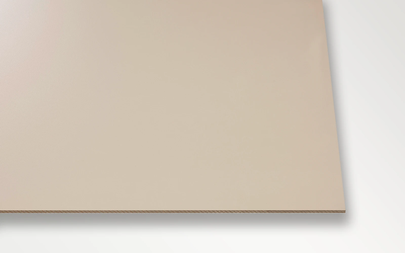 Frontansicht einer HPL Schichtstoffplatte in beige RAL 1019