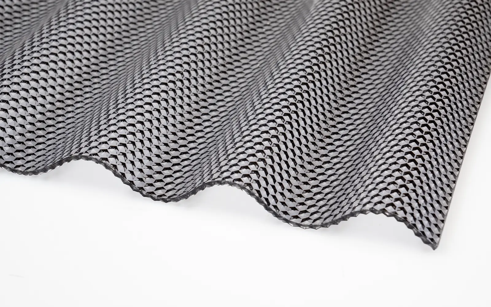Grau anthrazit Wellplatte aus Polycarbonat mit Waben Struktur Wellplatte Polycarbonat 2,8 mm Sinus 76/18 grau WABE
