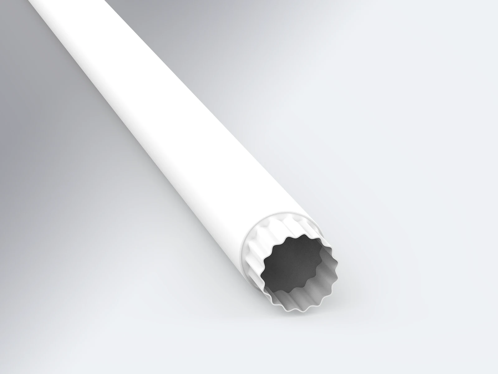 Fallrohr aus Aluminium in weiß RAL 9016