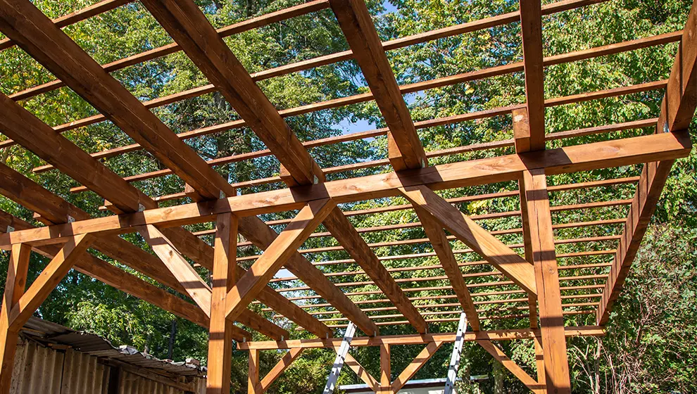 Holz Carport Unterkonstruktion für Polycarbonat Wellplatten Unterkonstruktion Polycarbonat Wellplatten