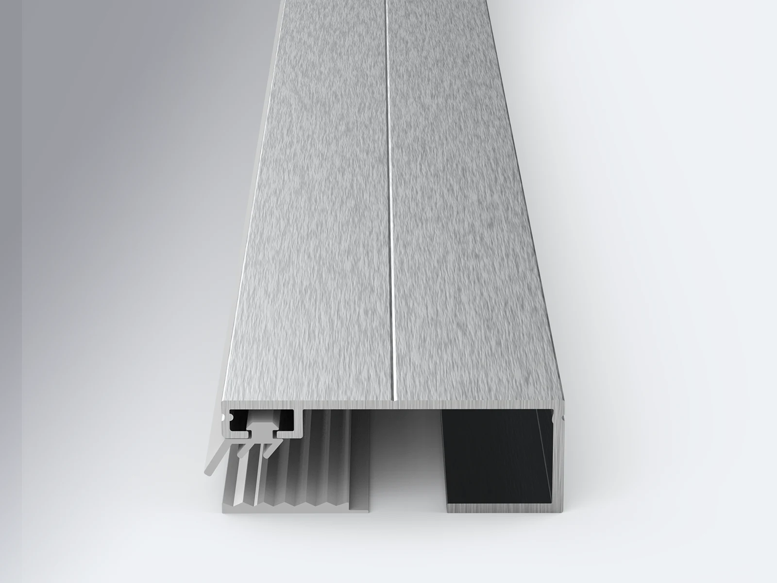 Frontansicht des Randprofils für 8-10 mm VSG Glas und Stegplatten Konstruktionen Frontansicht des Randprofils für 8-10 mm VSG Glas und Stegplatten Konstruktionen