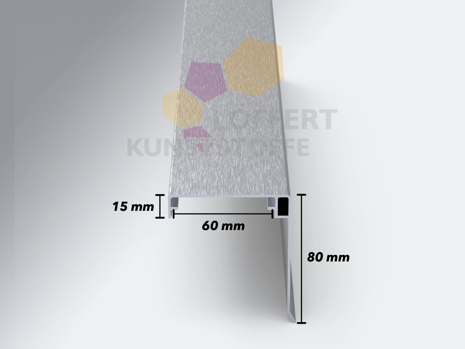 Querschnitt Klemmdeckel mit Wetterschenkel pressblank