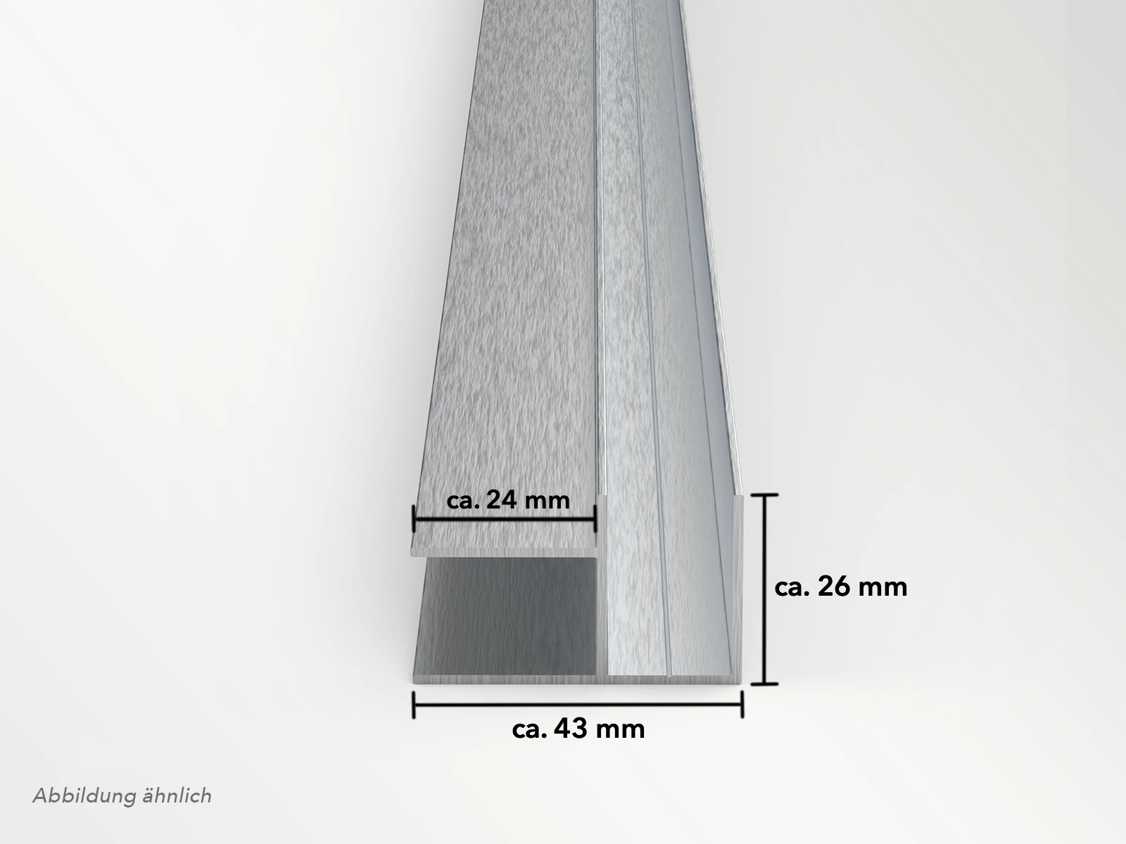 Frontansicht eines Profils zur Eckverbindung 16 mm Stegplatten