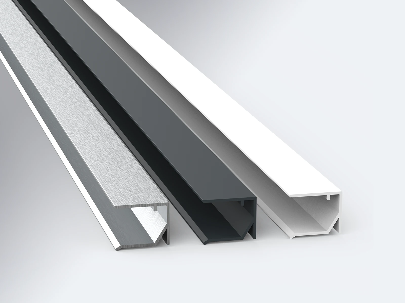 Abschlussprofile in pressblank, weiß oder weiß für 16 mm Stegplatten