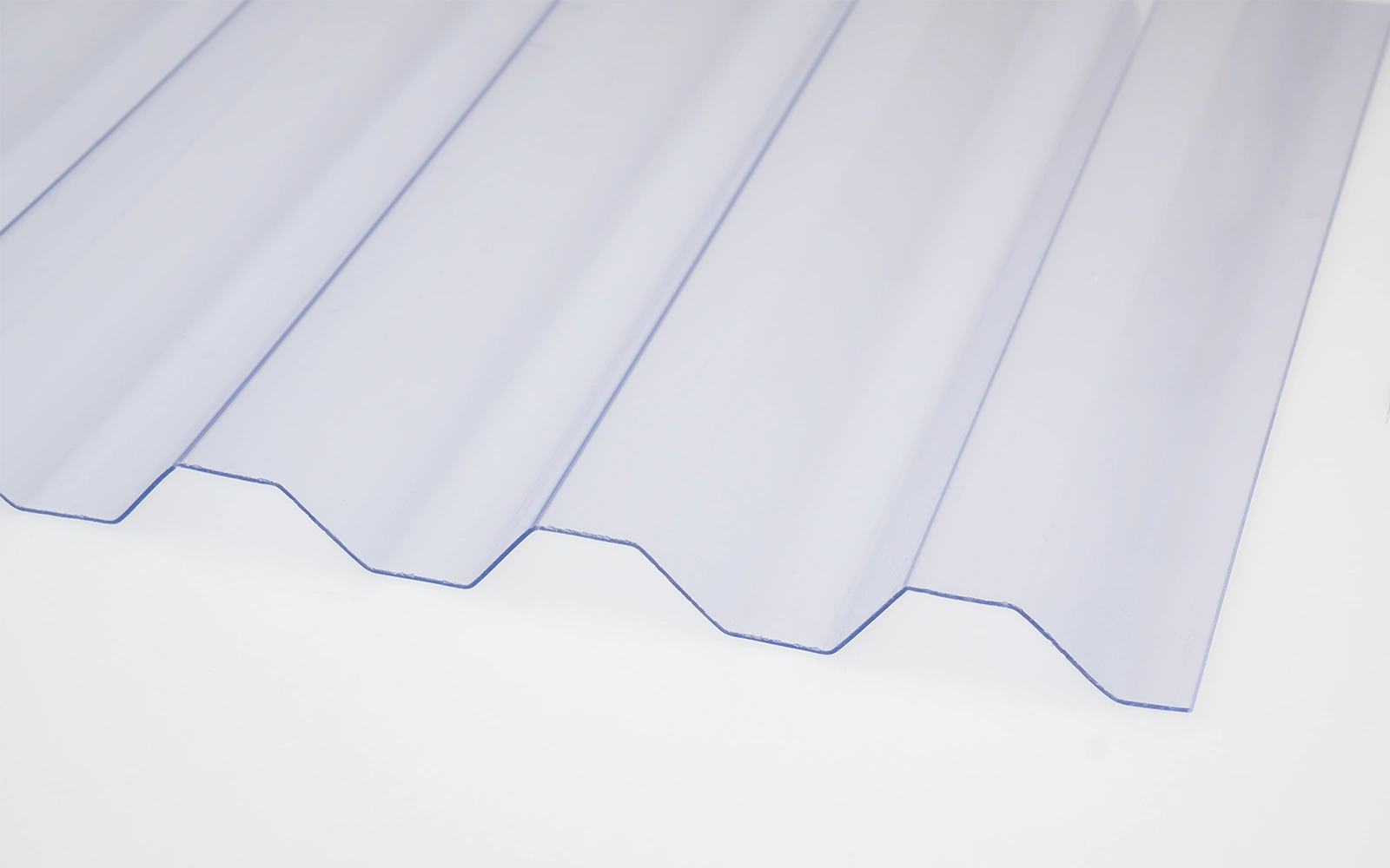 Farblose Renolit Ondex Solluix PVC Wellplatte mit 1 mm Stärke und Trapez 70/18 Wellung