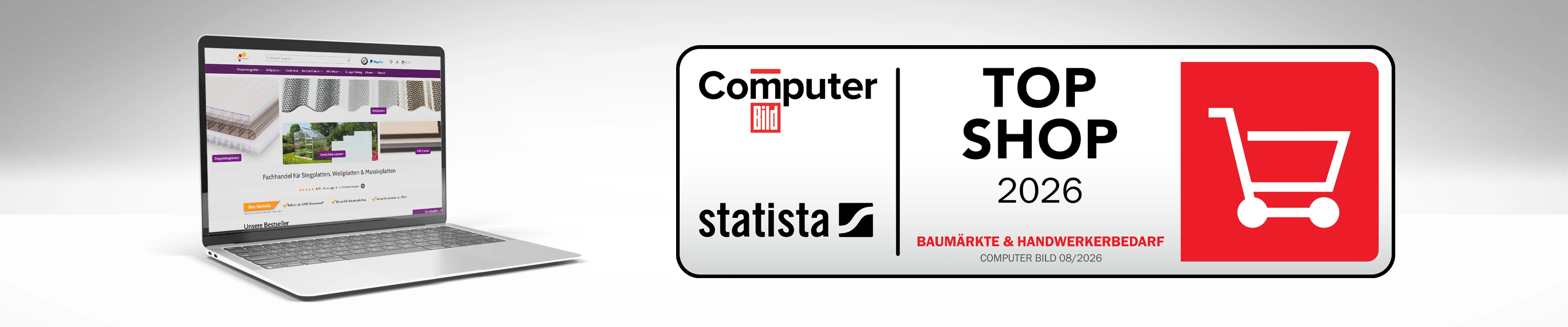 Banner Auszeichnung als Top Shop bei Löffert Kunststoffe GmbH