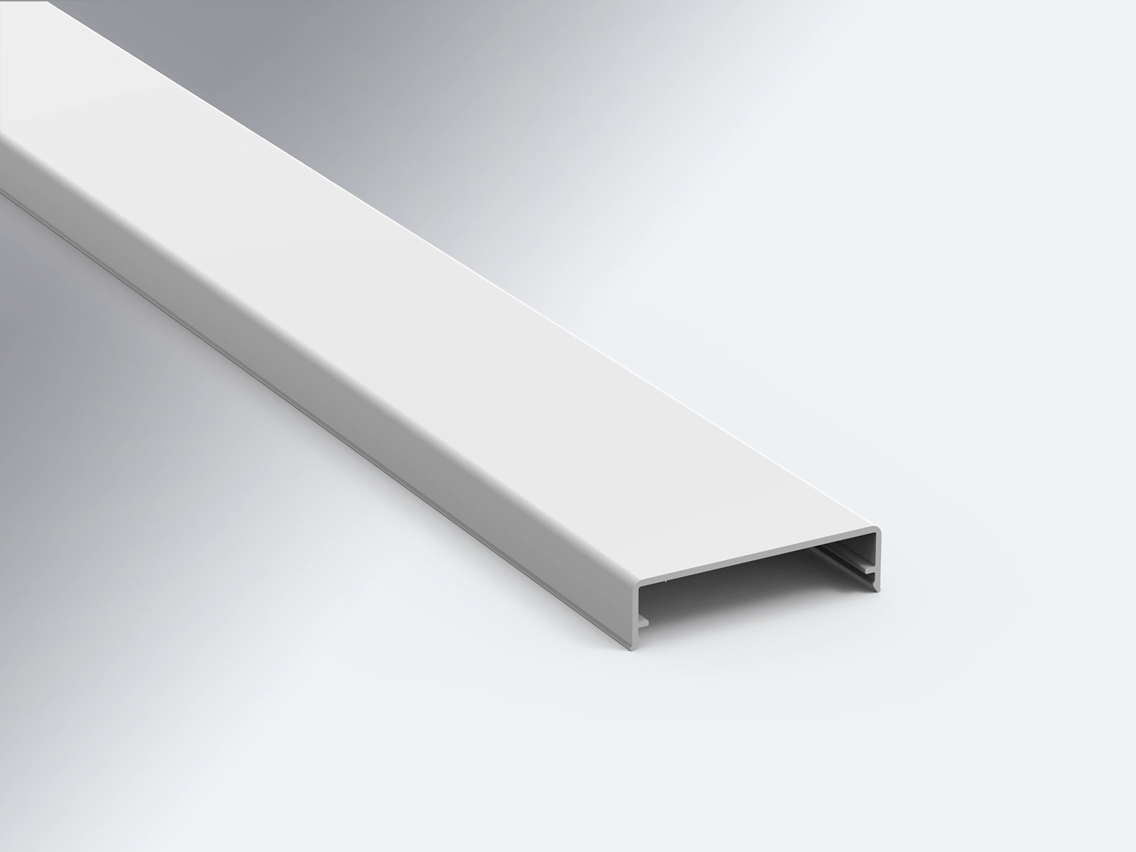 weißer Klemmdeckel für Aluminium Profile in 60 mm Breite