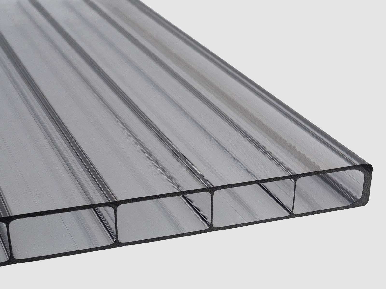 Doppelstegplatte 16 mm grau anthrazit 16/32  Polycarbonat Doppelstegplatte 16 mm grau anthrazit 16/32  Polycarbonat