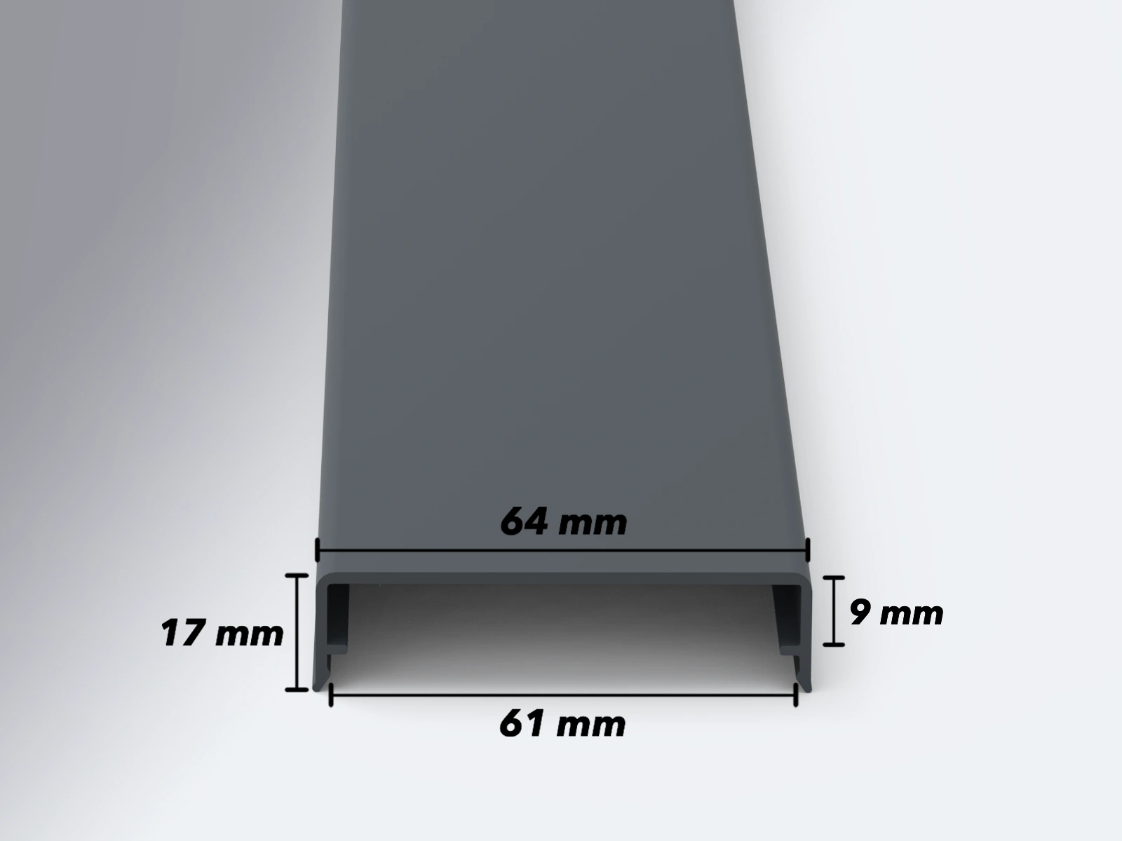Maße von Klemmdeckel grau anthrazit
