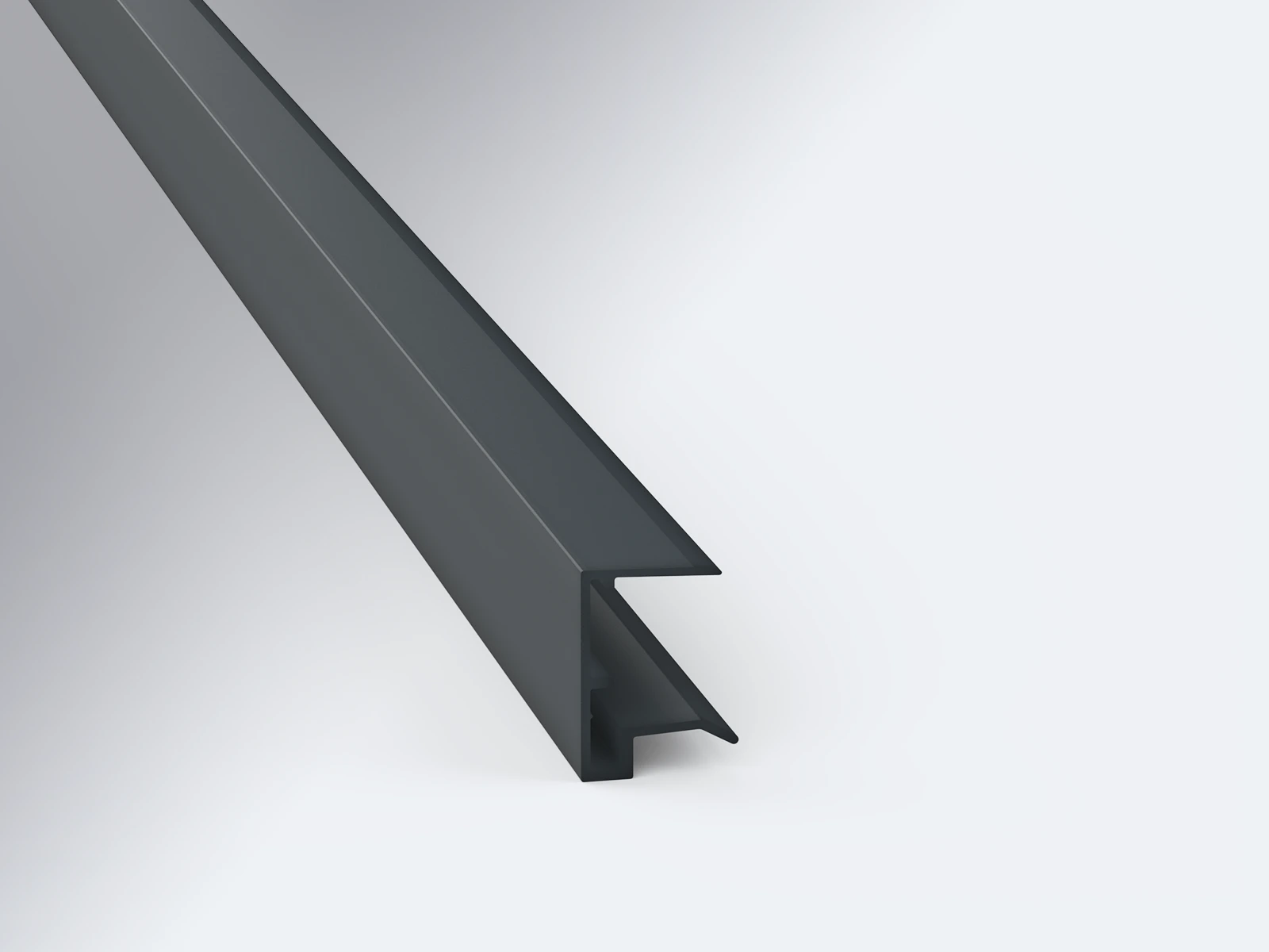 Abschlussprofil mit Tropfkante anthrazit für 16 mm Stegplatten 