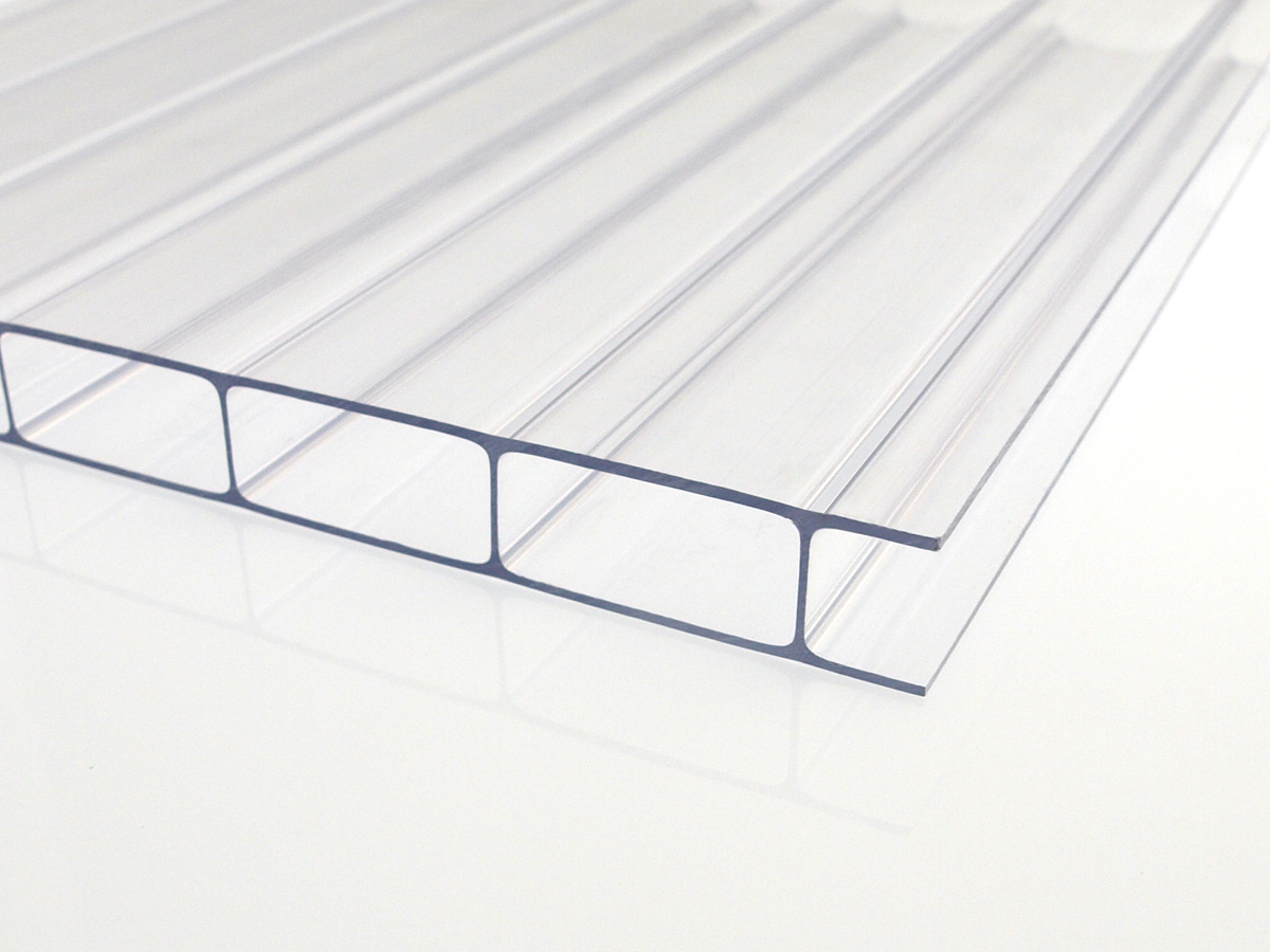 Polycarbonat Stegplatte 16 mm 2-fach farblos Polycarbonat Stegplatte 16 mm 2-fach farblos