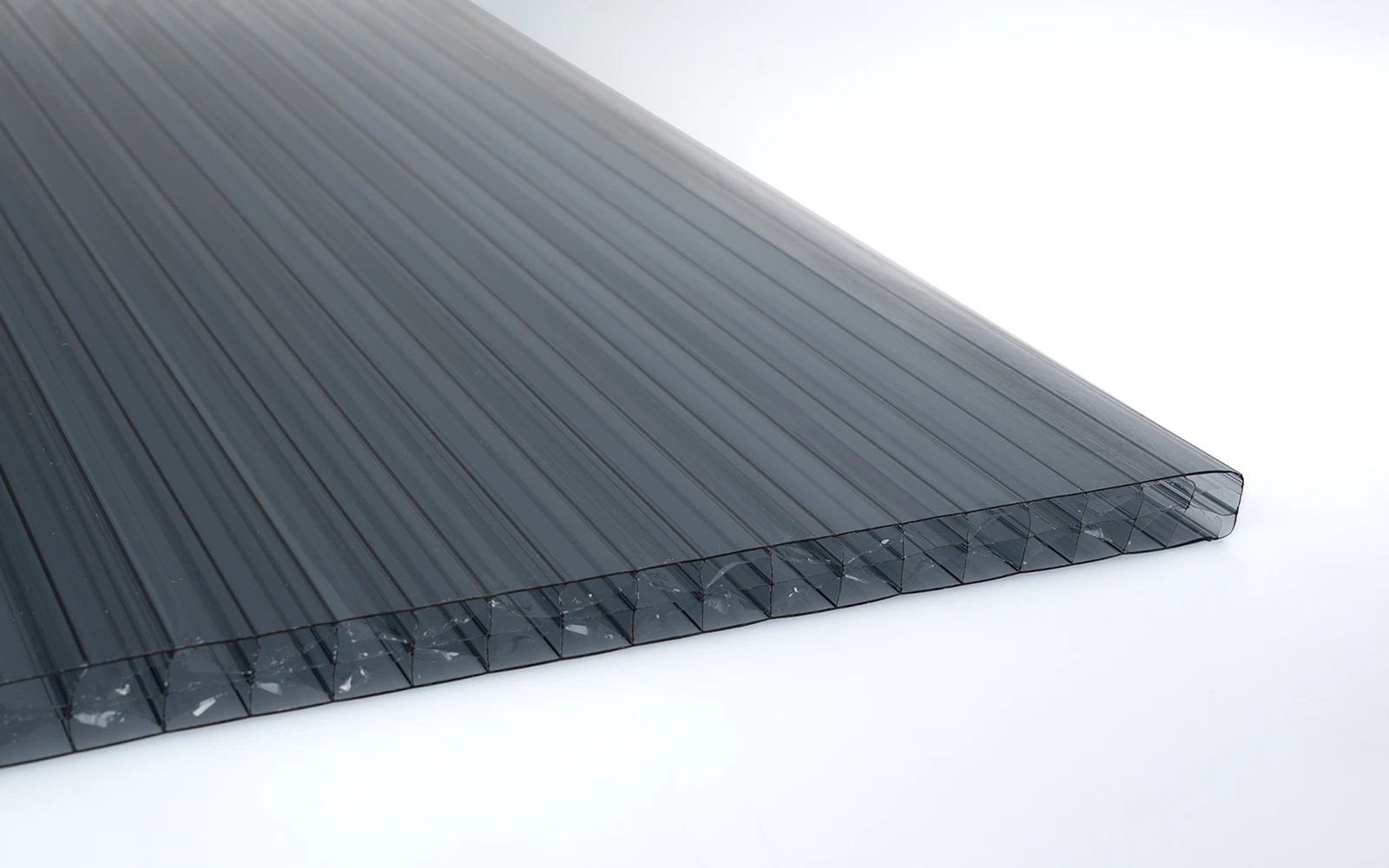 Polycarbonat Stegplatte 16 mm - X Struktur anthrazit grau 