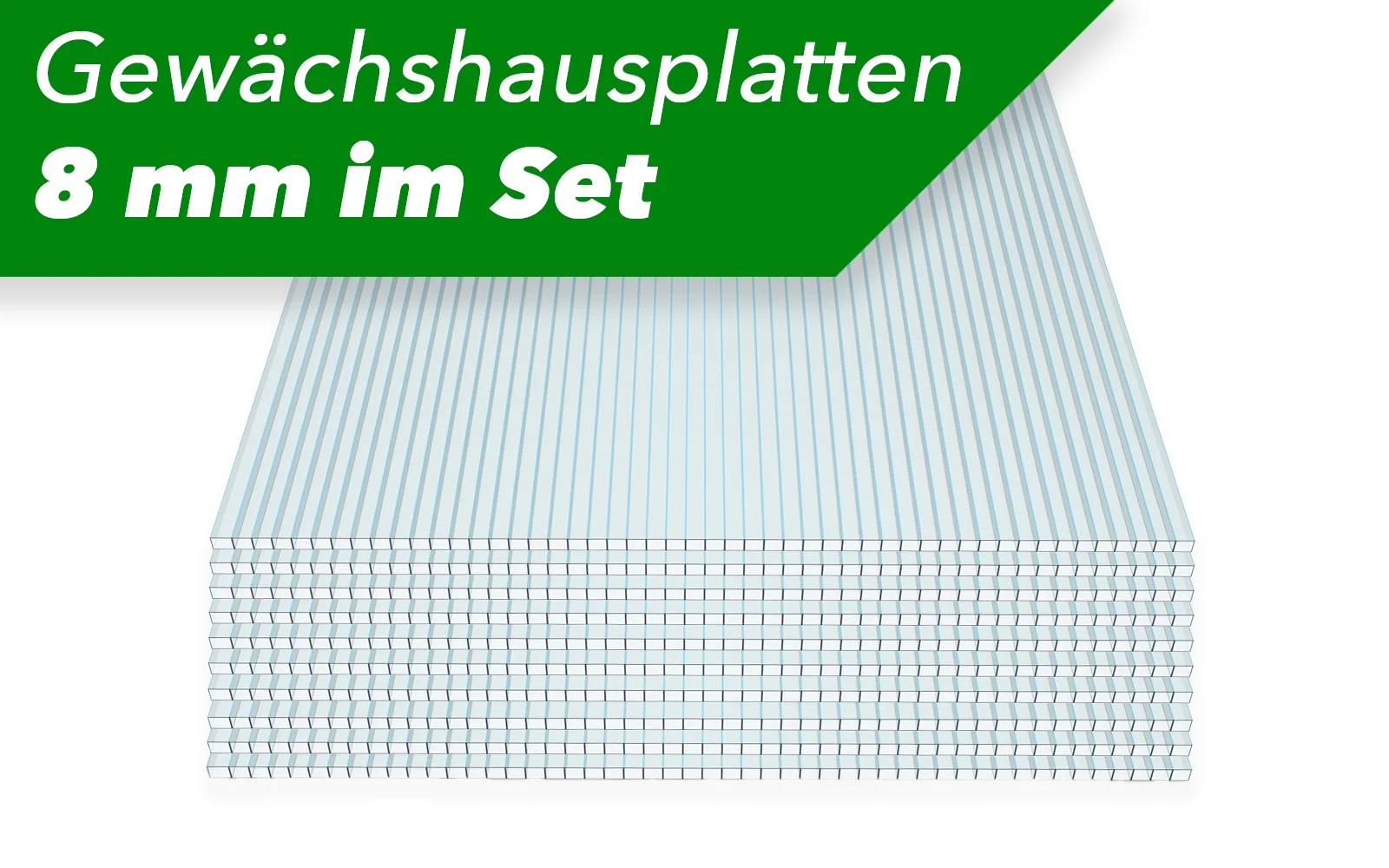 Gewächshausplatten im Set in 8 mm Stärke