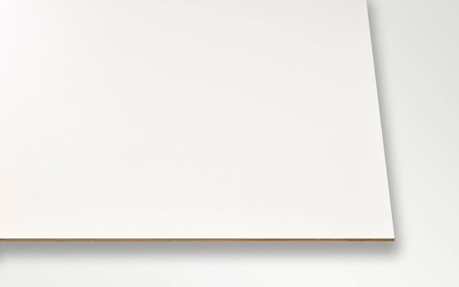 Frontansicht einer HPL Schichtstoffplatte in weiß RAL 9010