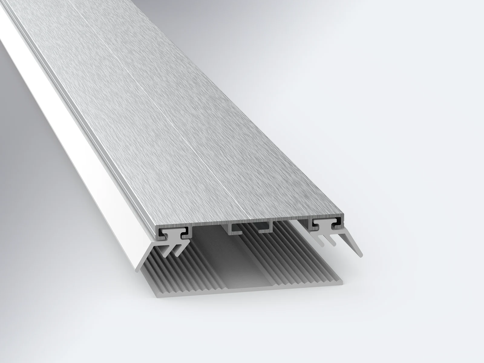 Durchschraubprofil für Doppelstegplatten mit Auflagegummi und Alu Oberteil