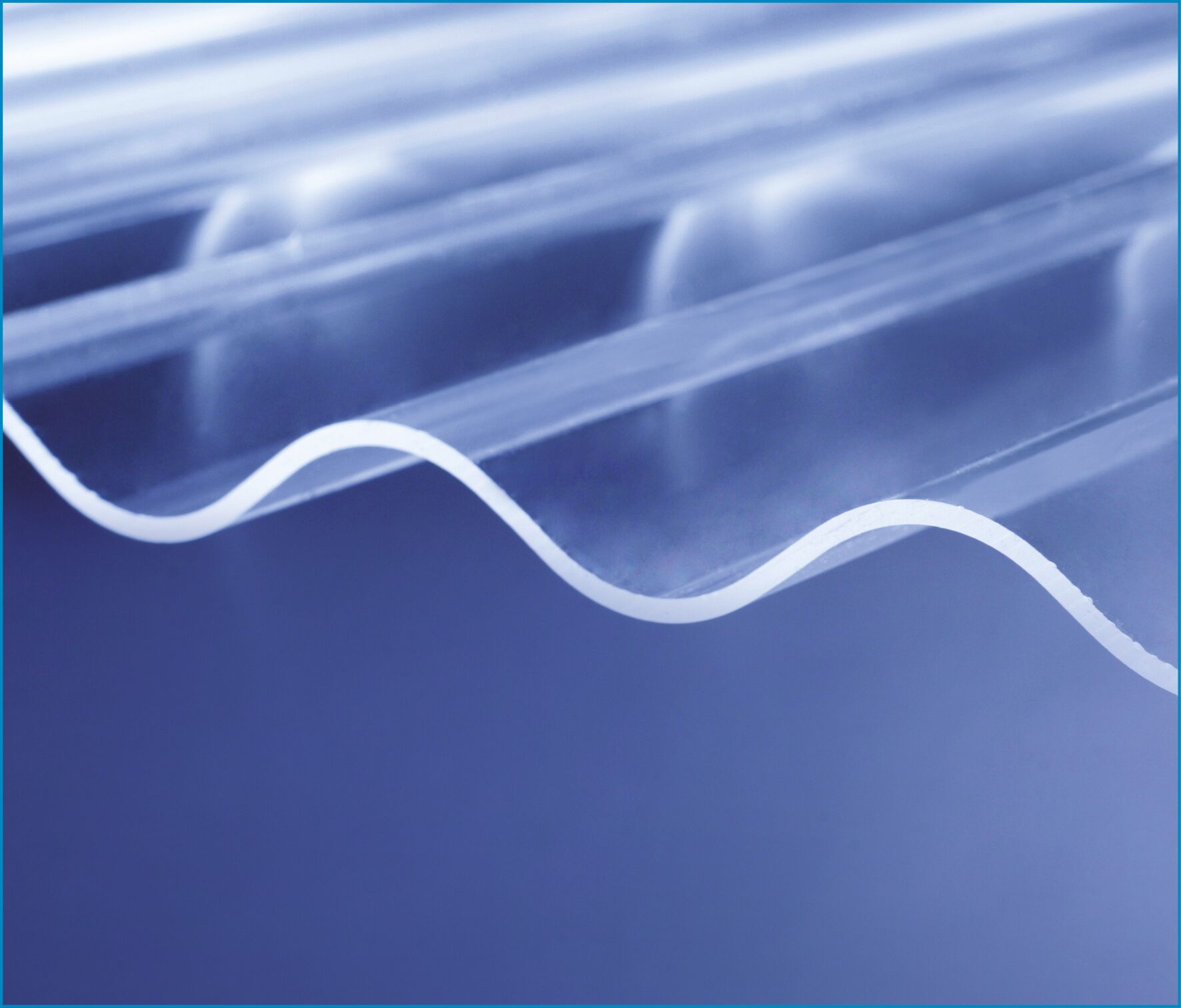 Wellplatte Polycarbonat 0,8 mm Sinus 76/18 farblos Wellplatte Polycarbonat 0,8 mm Sinus 76/18 farblos