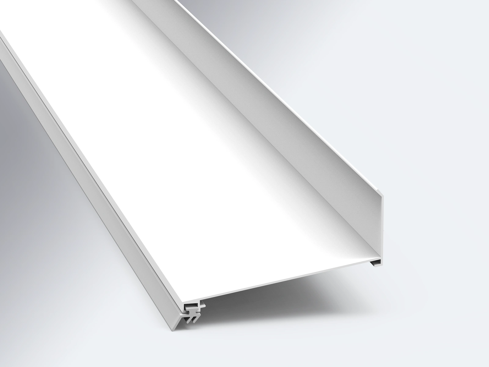 Wandanschluss weiß RAL 9016 Alu Wandanschluss in Weiß RAL 9016 für Stegplatten